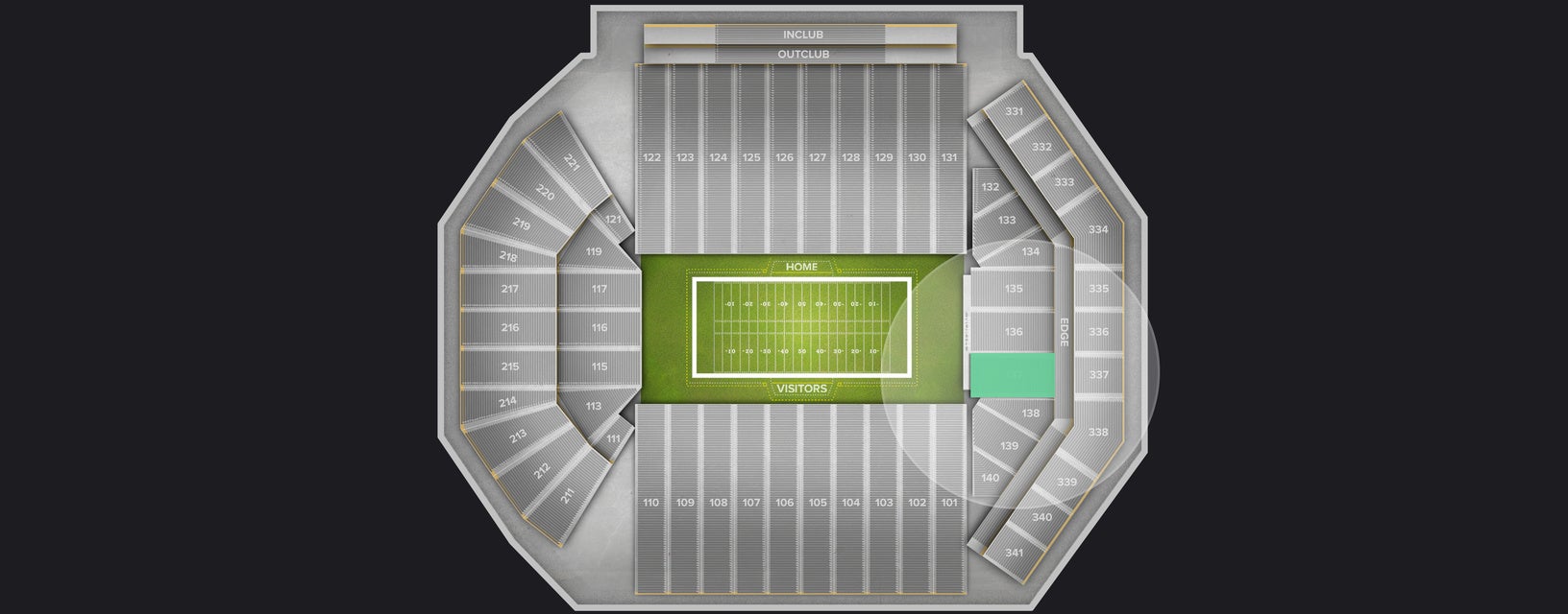 Seat view from End Zone