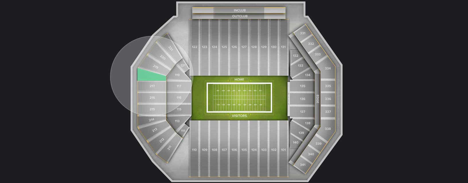 Seat view from Upper End Zone