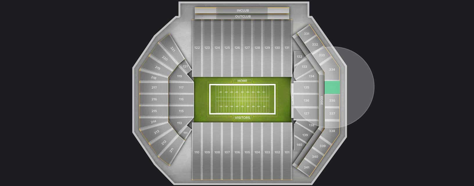 Seat view from Upper End Zone