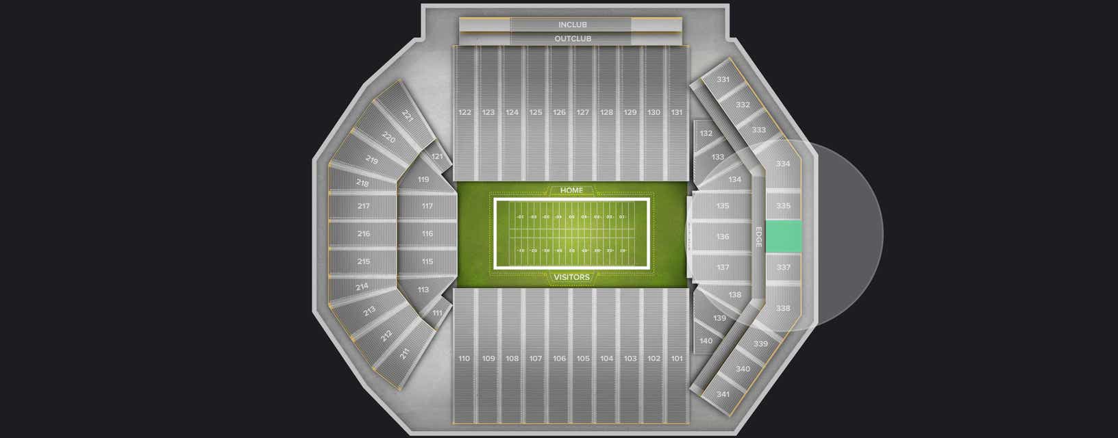 Seat view from Upper End Zone