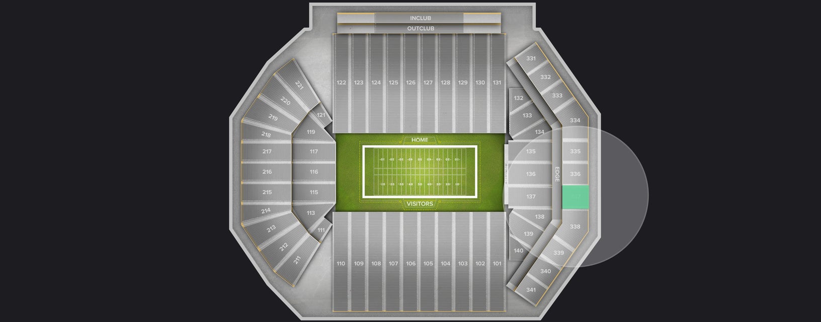 Seat view from Upper End Zone