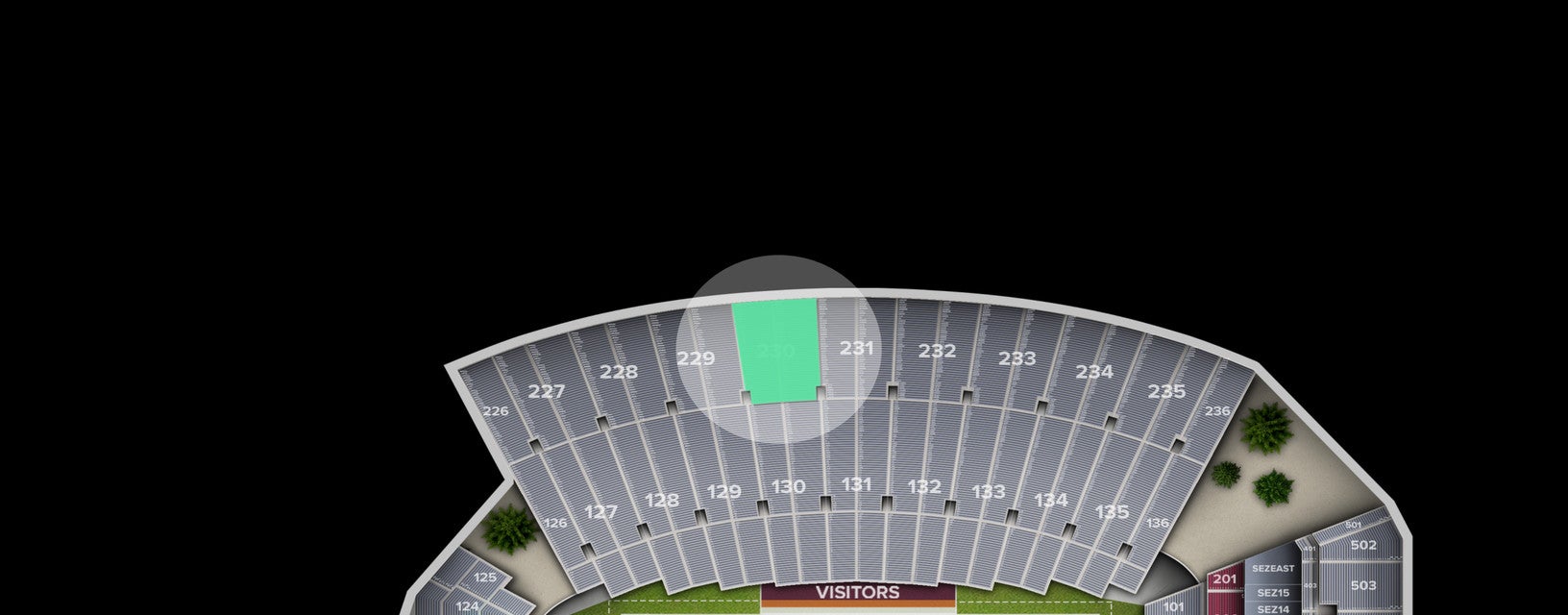 Seat view from Zone Club