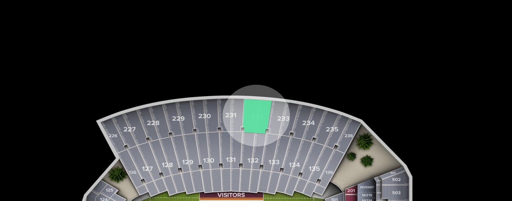 Seat view from Zone Club