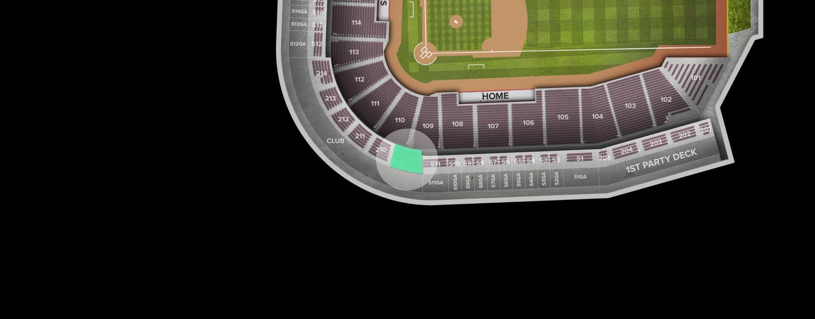 Seat view from Club Box