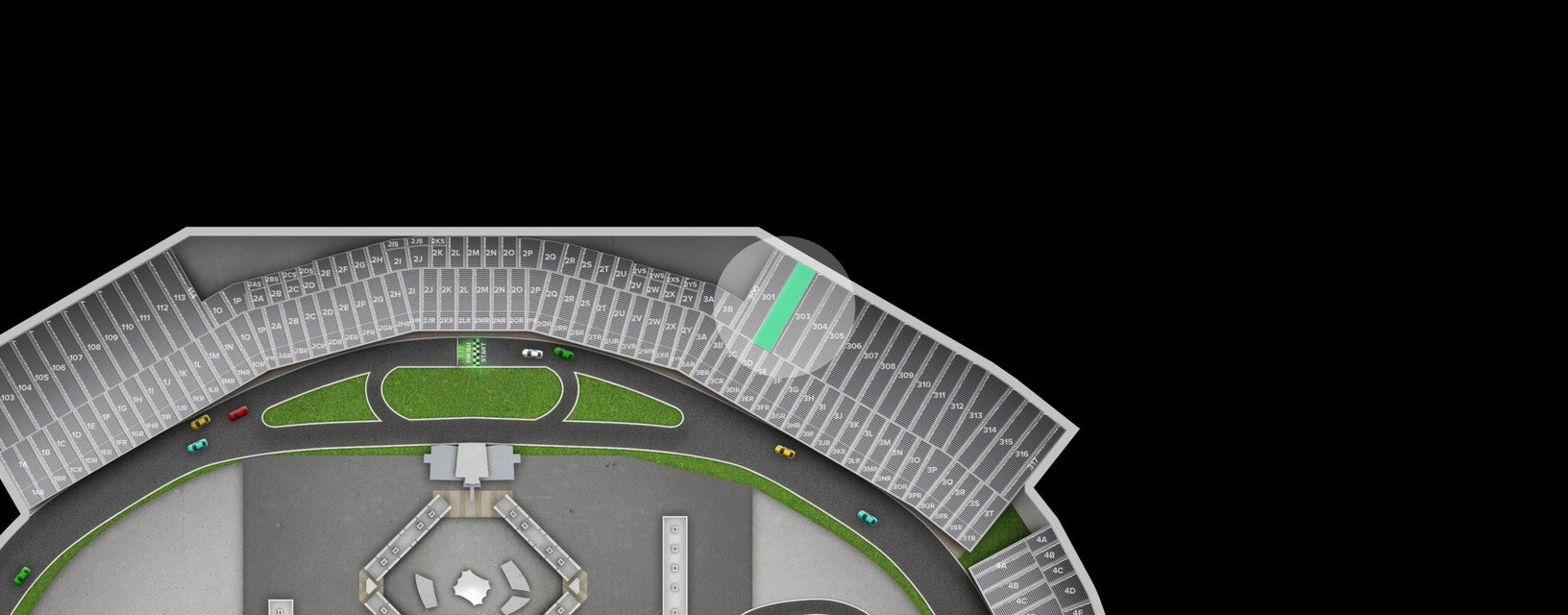 Seat view from Earnhardt Terrace