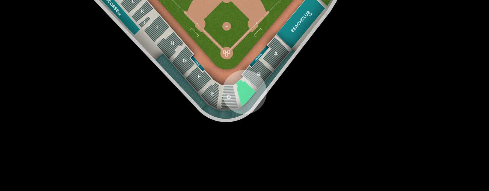 Seat view from Infield Reserved