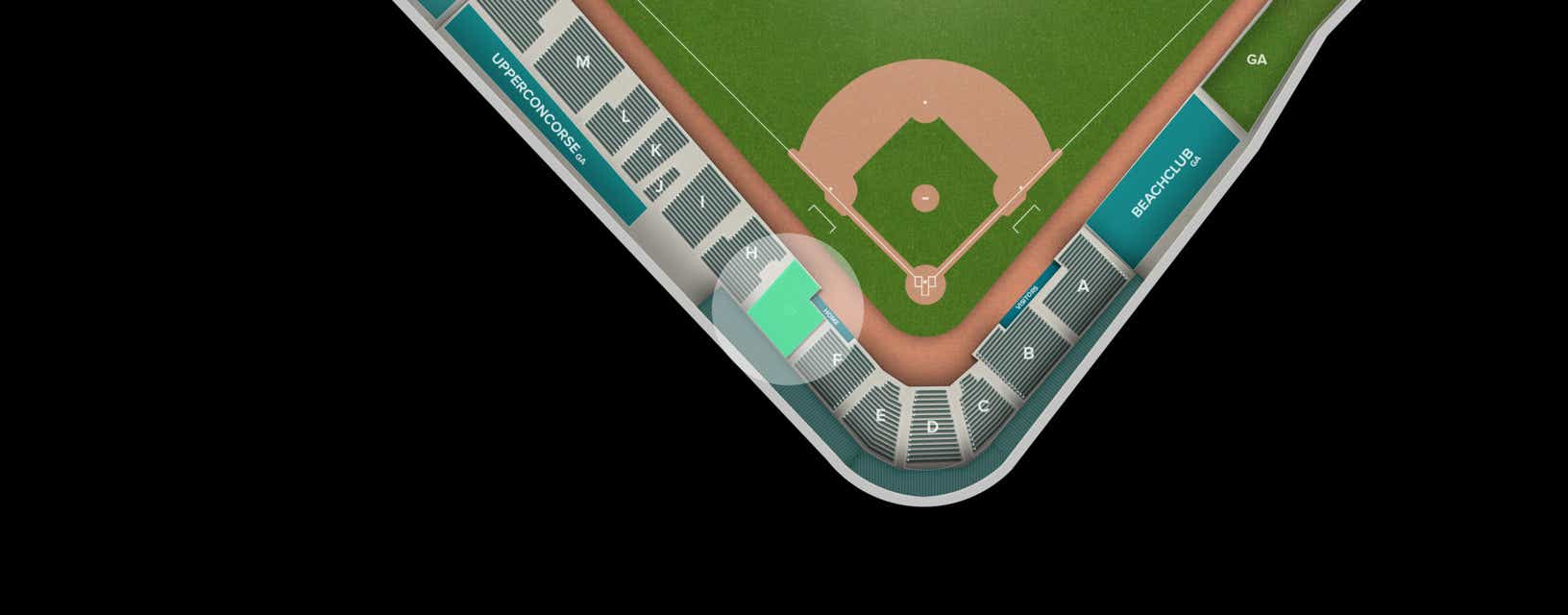 Seat view from Infield Reserved