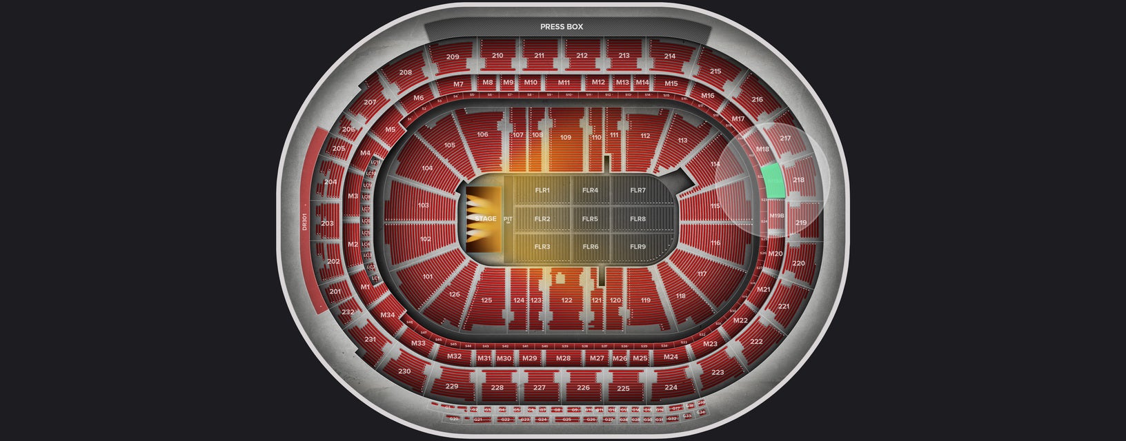 Seat view from Mezzanine