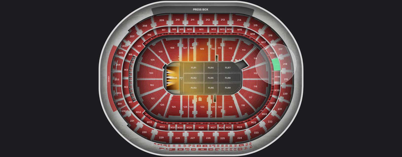Seat view from Mezzanine
