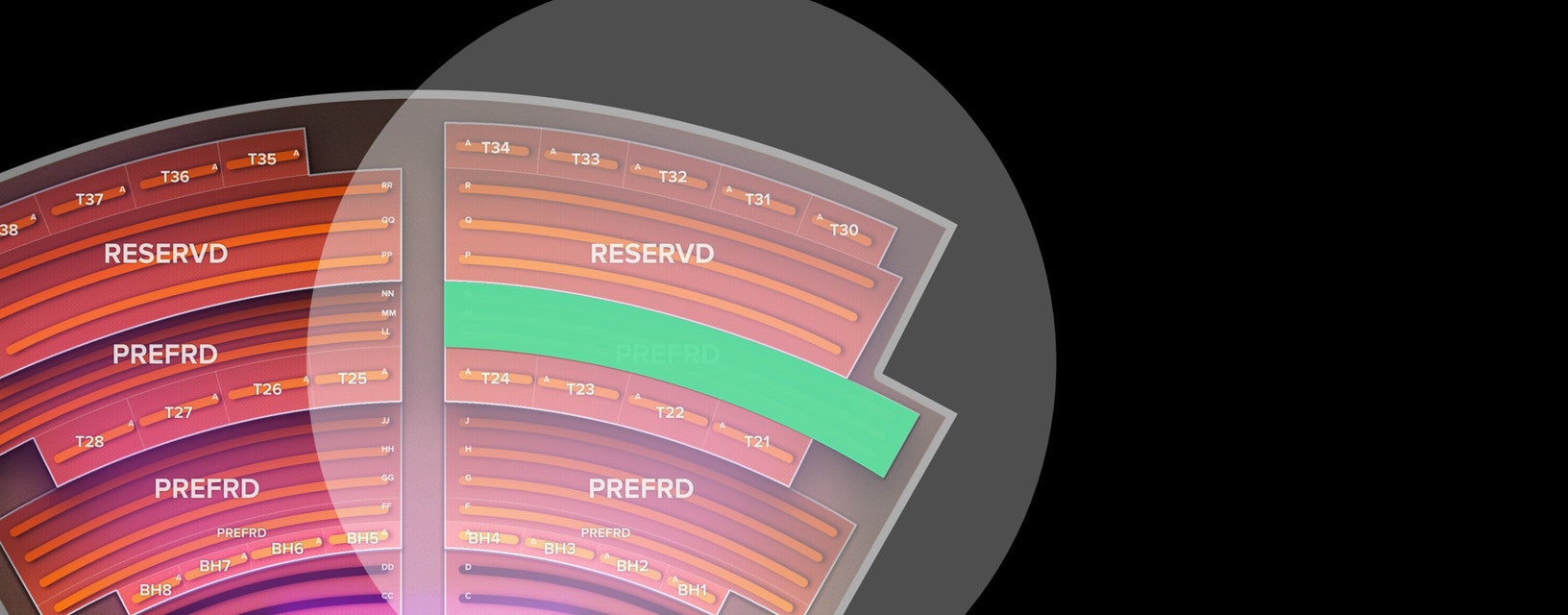 Seat view from Preferred
