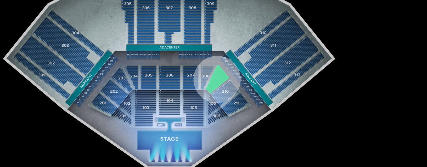 Seat view from Middle