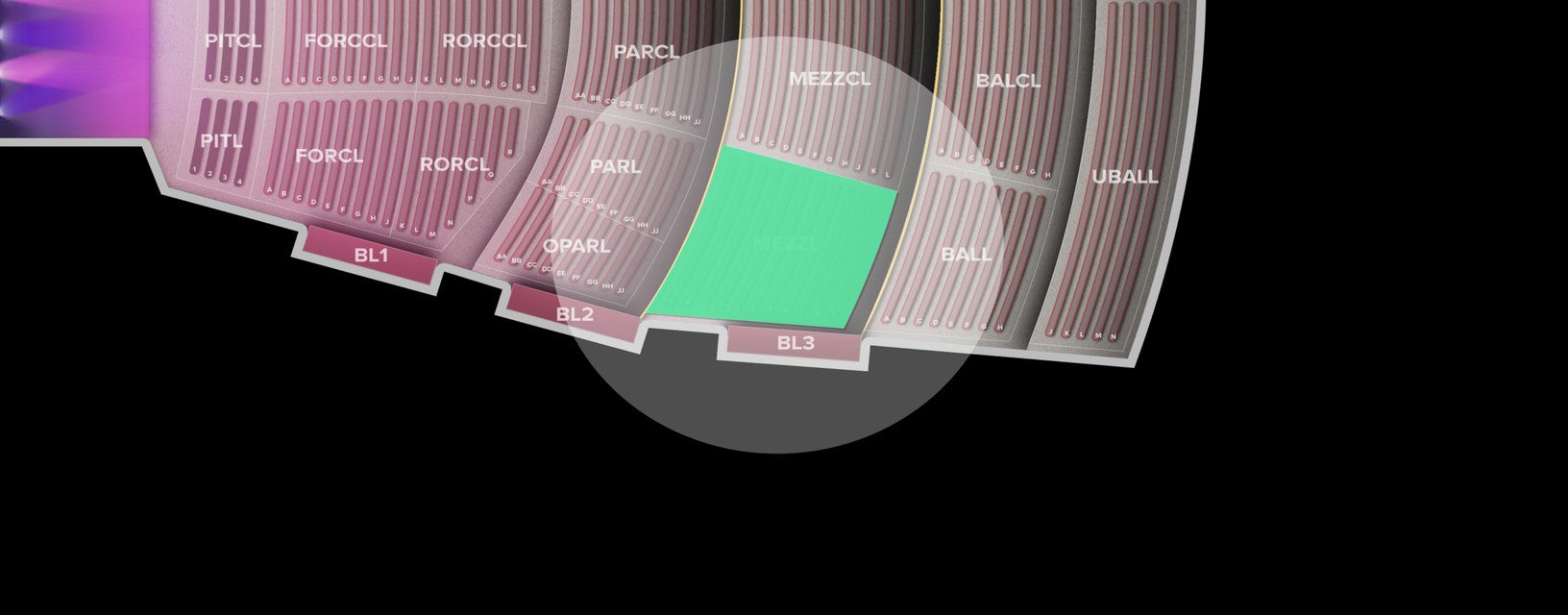 Seat view from Mezzanine Left