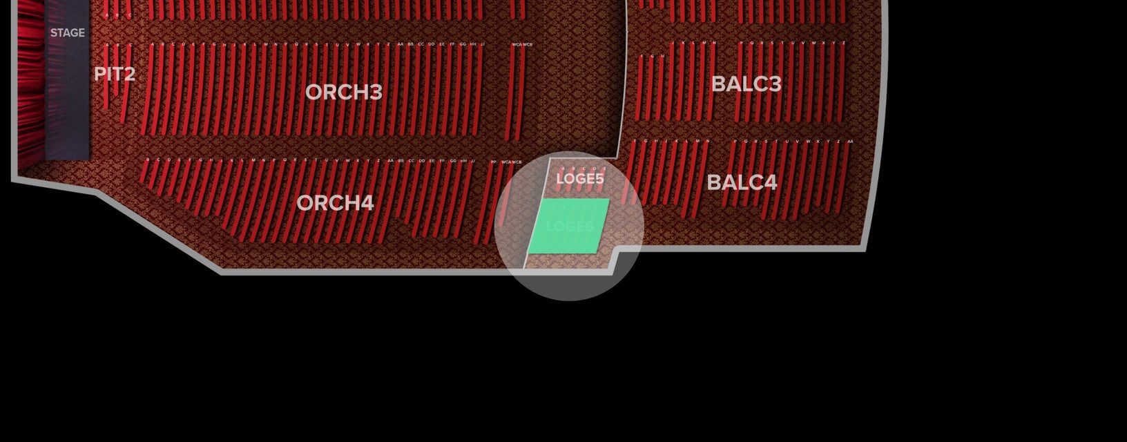 Seat view from Loge