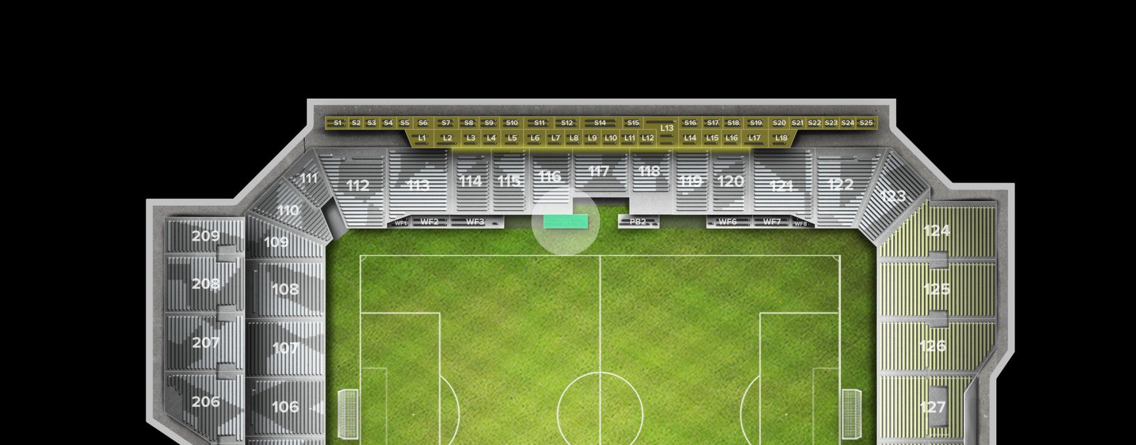 Seat view from Player's Bench