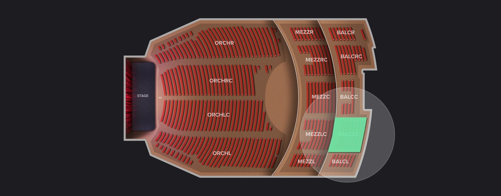 Seat view from Balcony Left Center