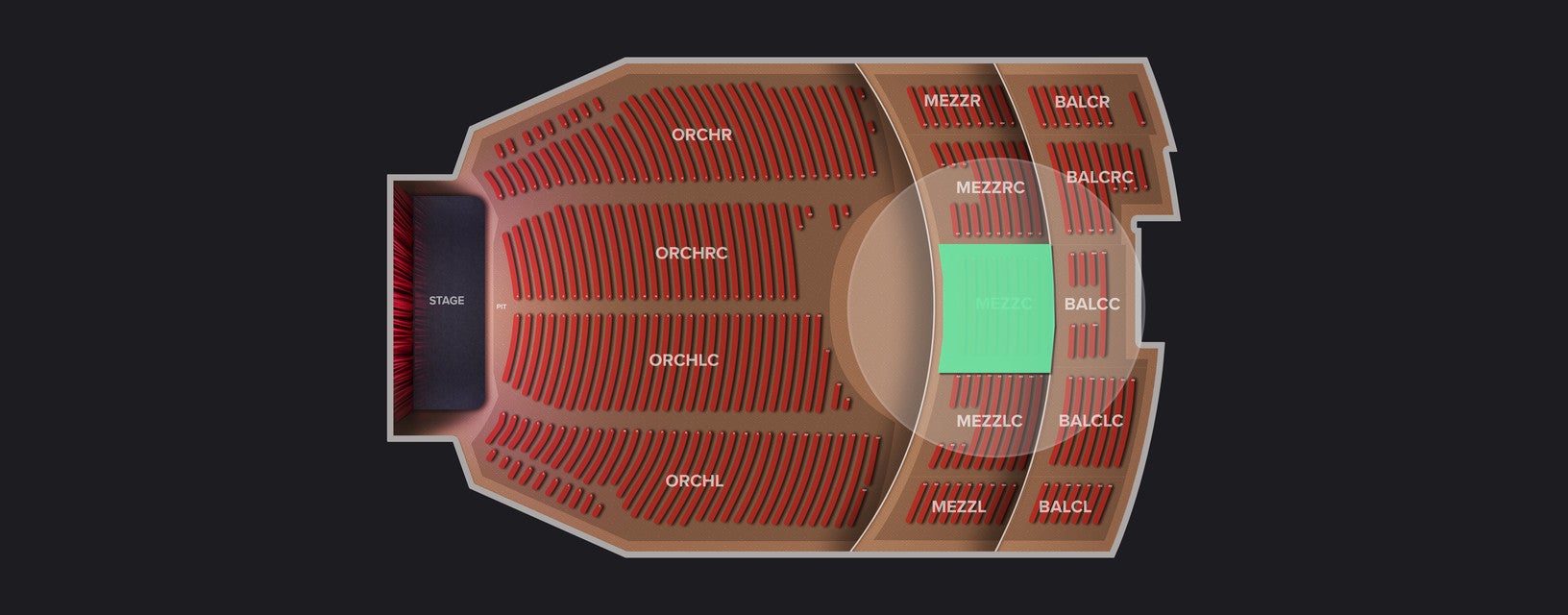 Seat view from Mezzanine Center
