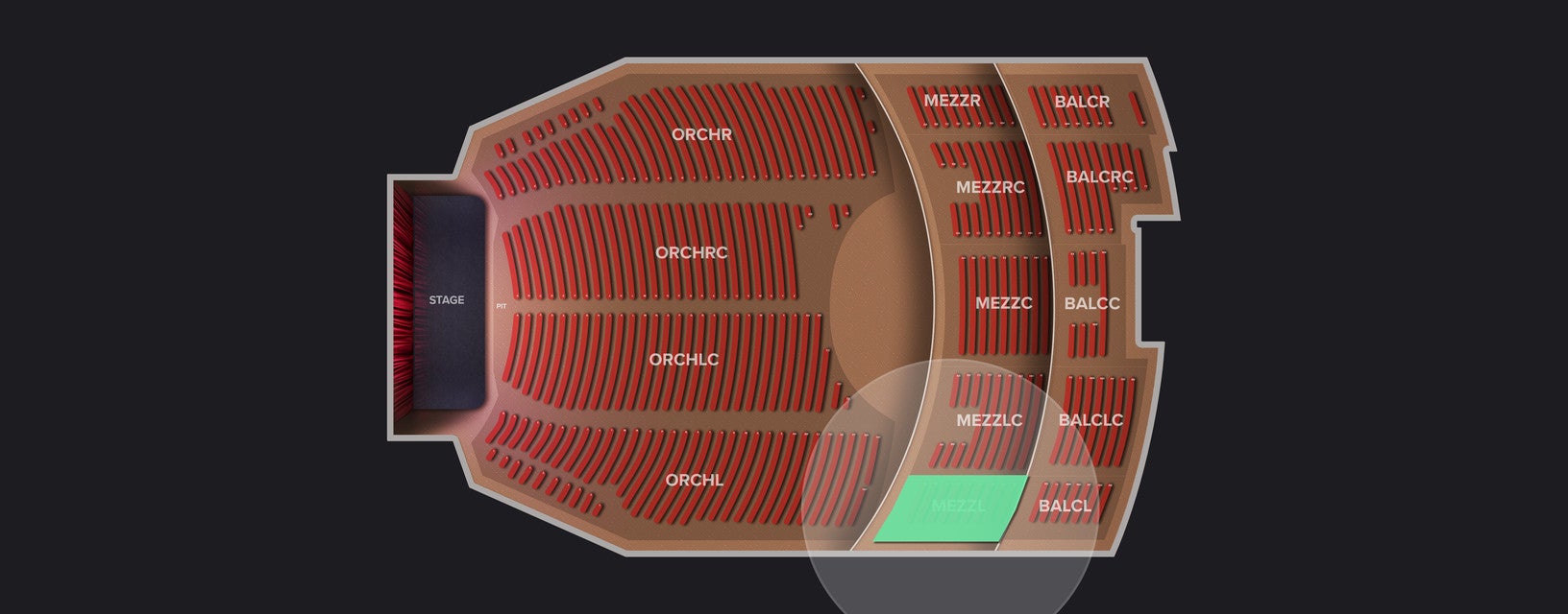 Seat view from Mezzanine Left
