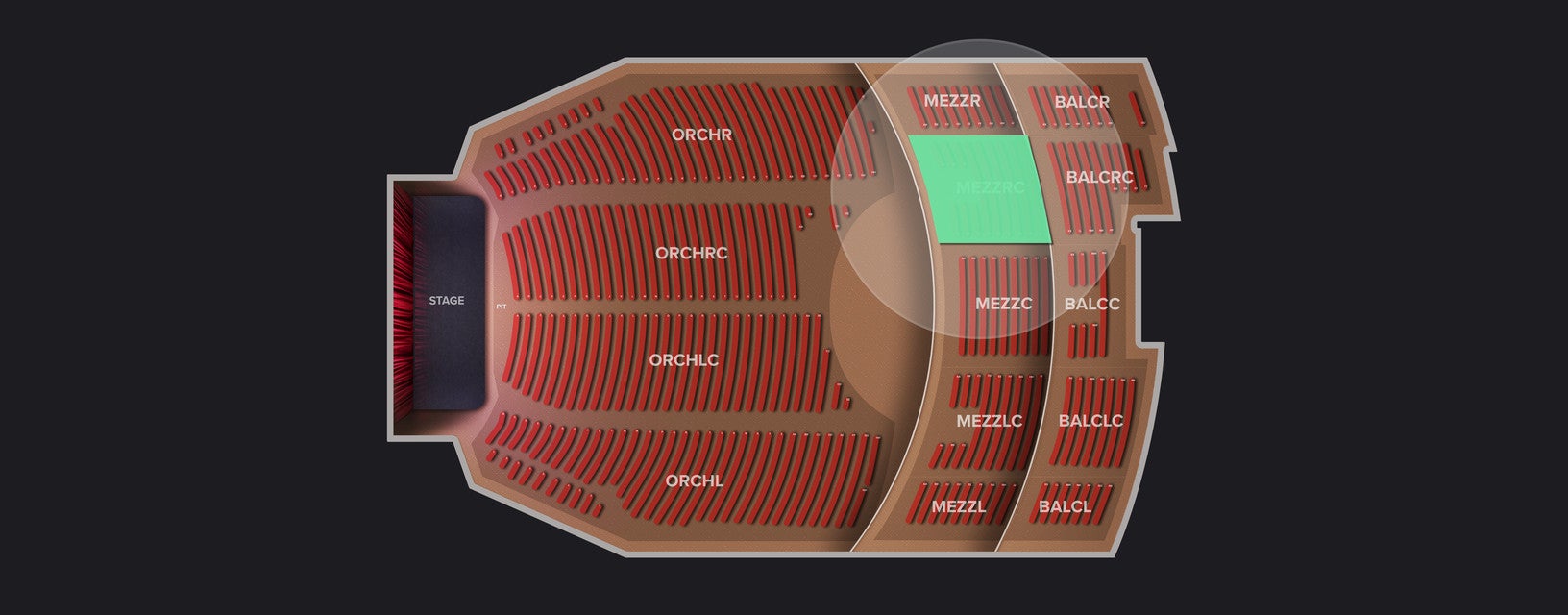 Seat view from Mezzanine Right Center