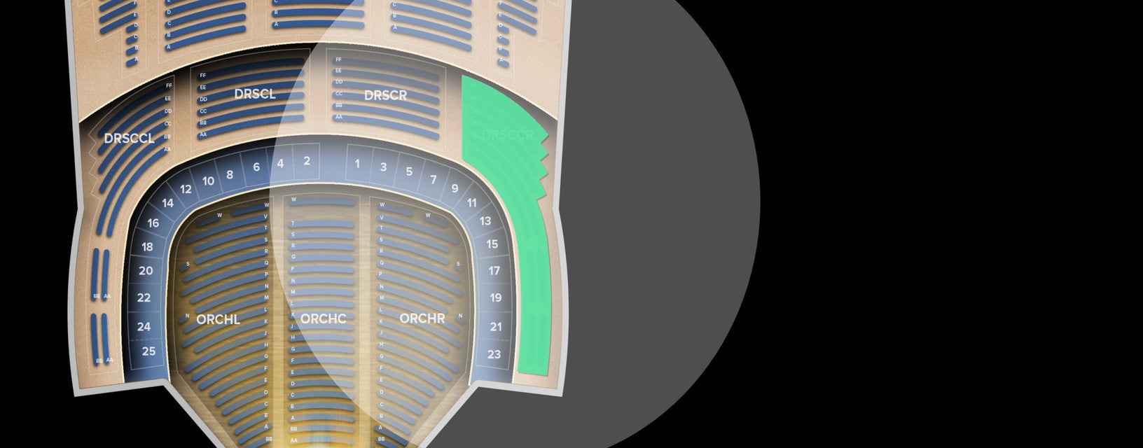 Seat view from Dress Circle Center Right