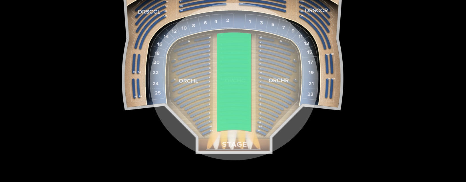 Seat view from Orchestra Center