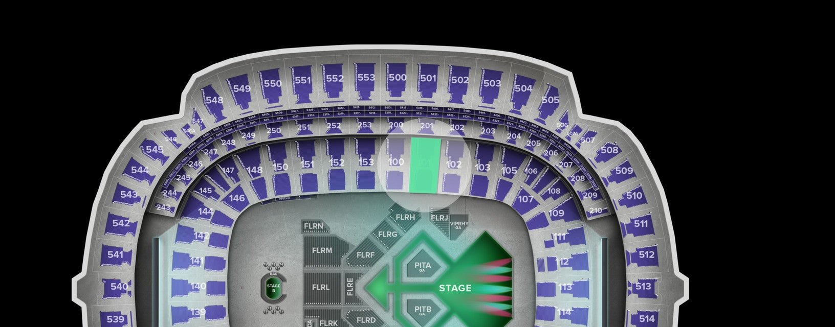 Seat view from Lower Midfield