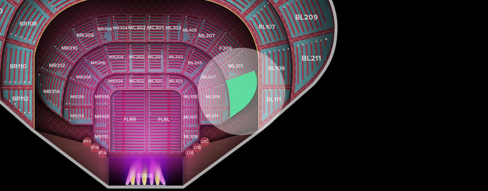 Seat view from Main