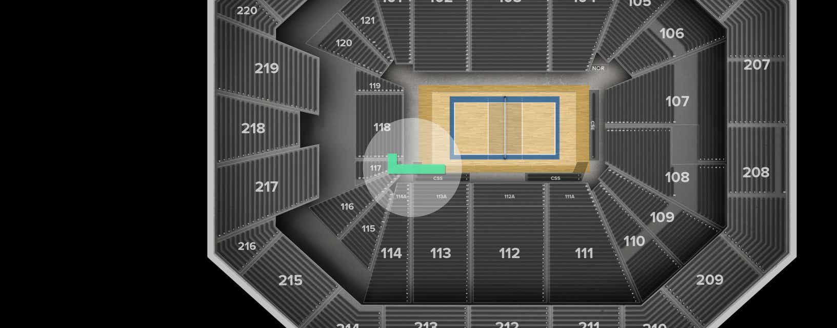 Seat view from Courtside South