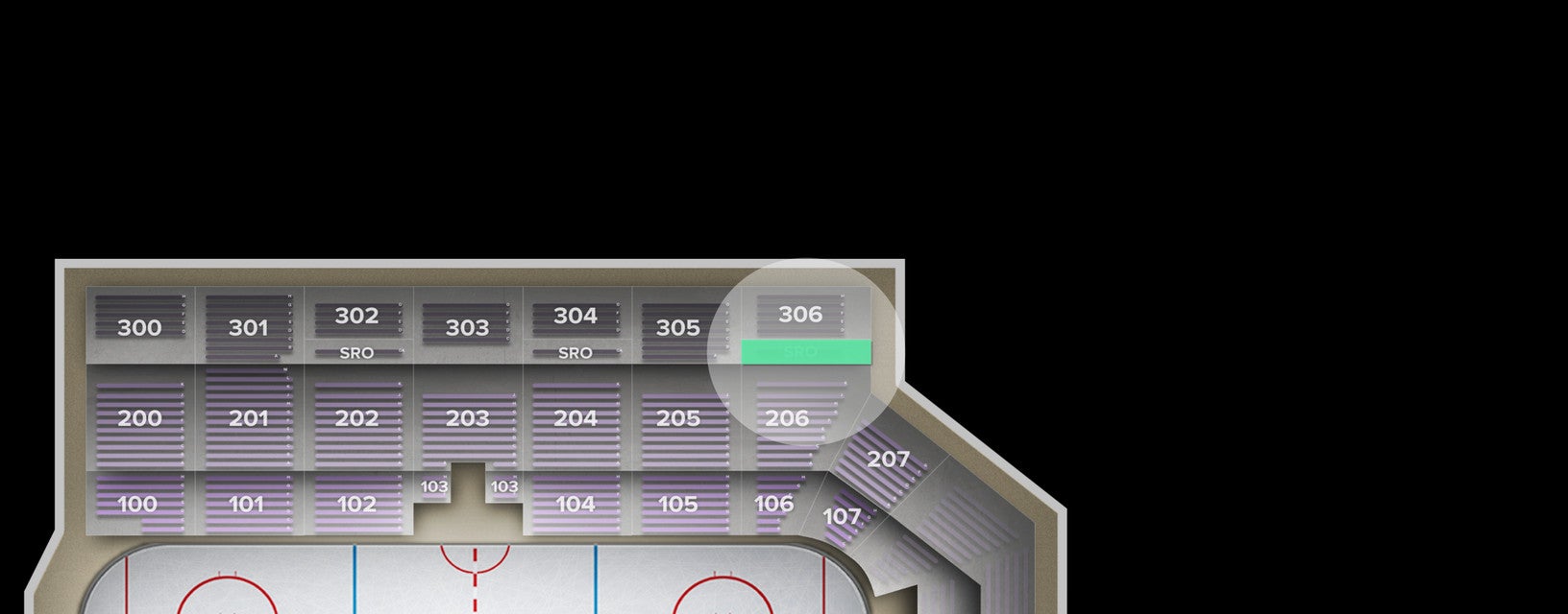 Seat view from Standing Room Only