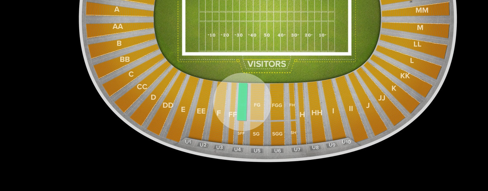 Seat view from Field Club