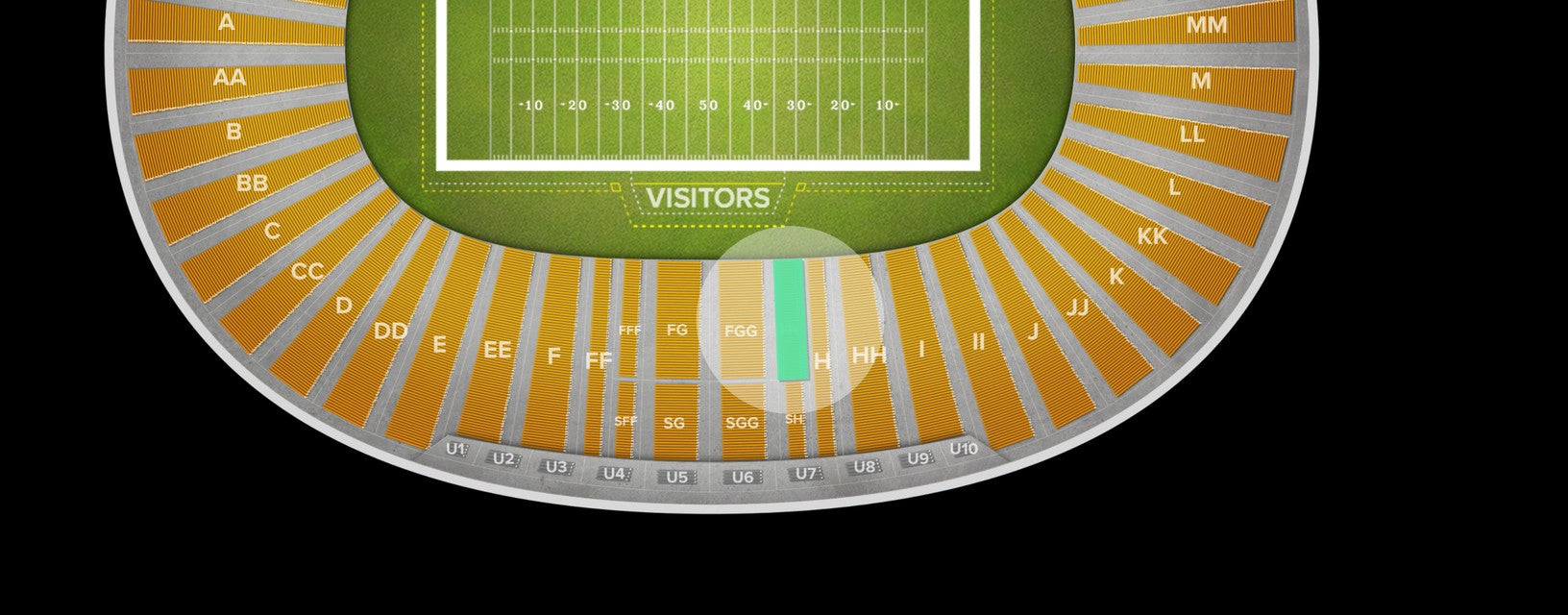 Seat view from Field Club