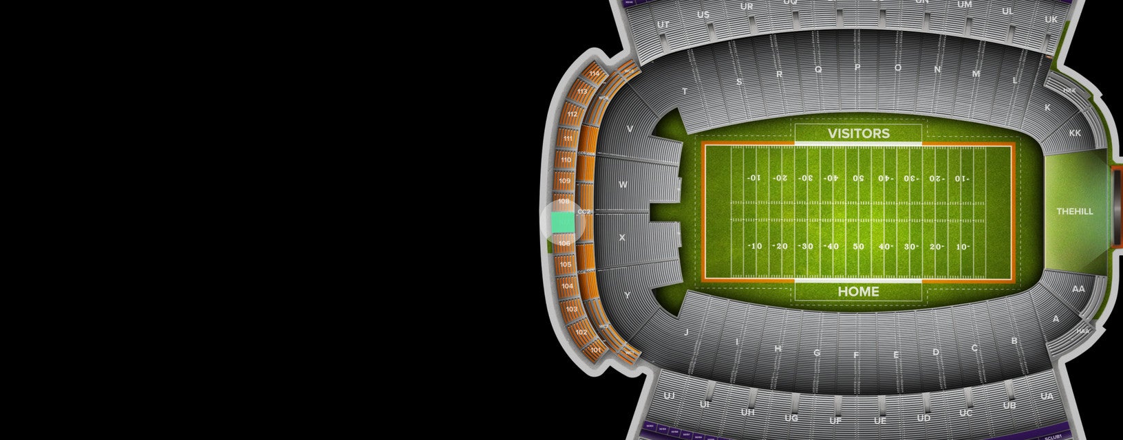 Seat view from West Zone Club