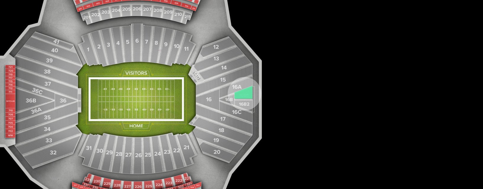 Seat view from End Zone