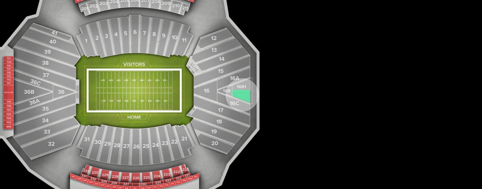 Seat view from End Zone