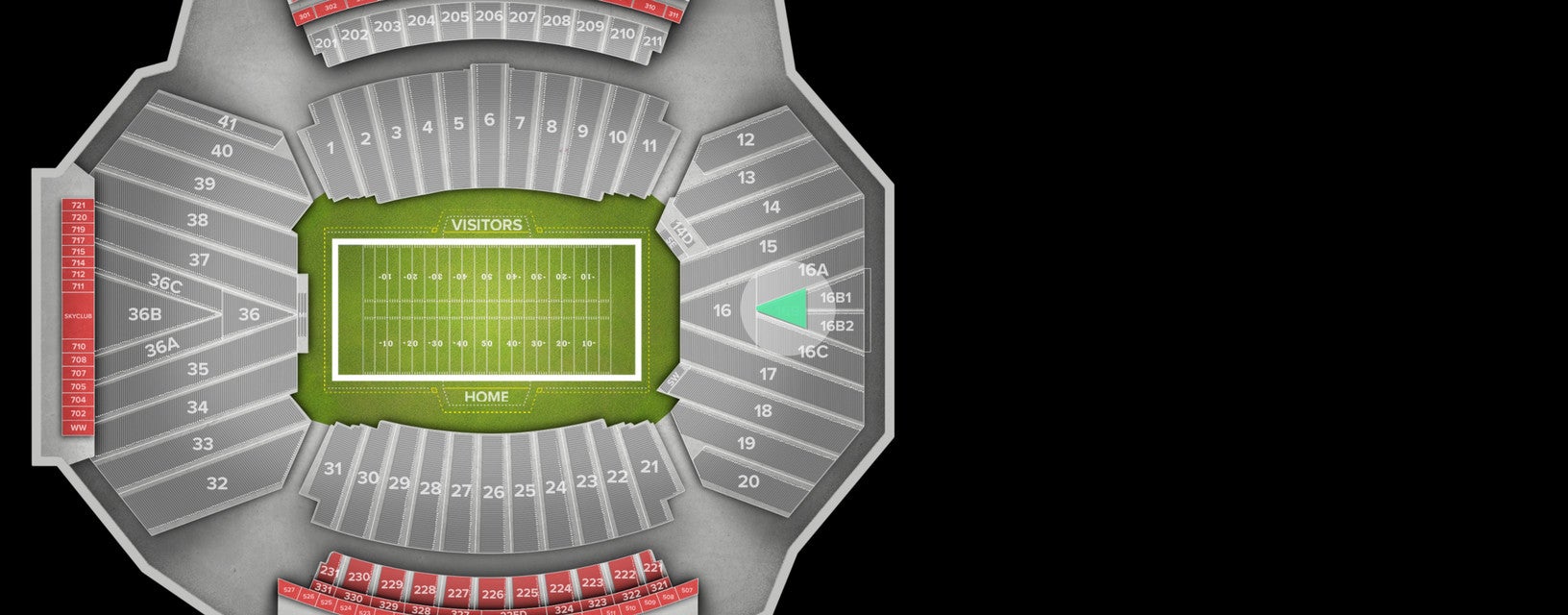 Seat view from End Zone