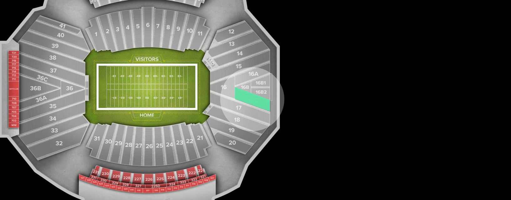 Seat view from End Zone