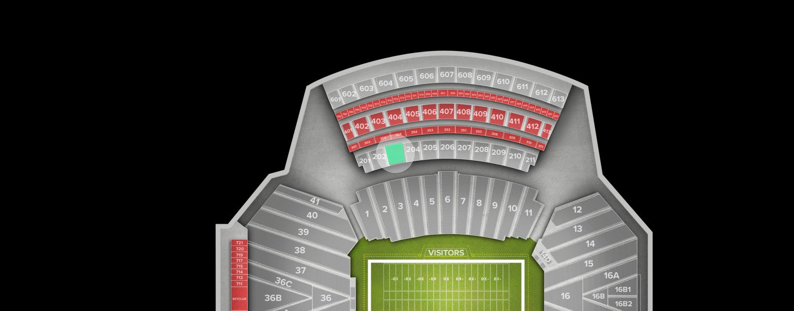 Seat view from Upper Sideline