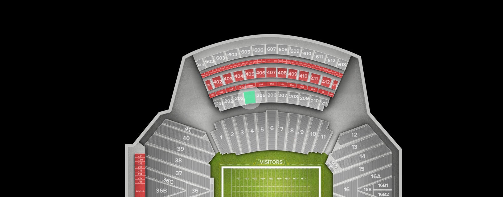 Seat view from Upper Sideline