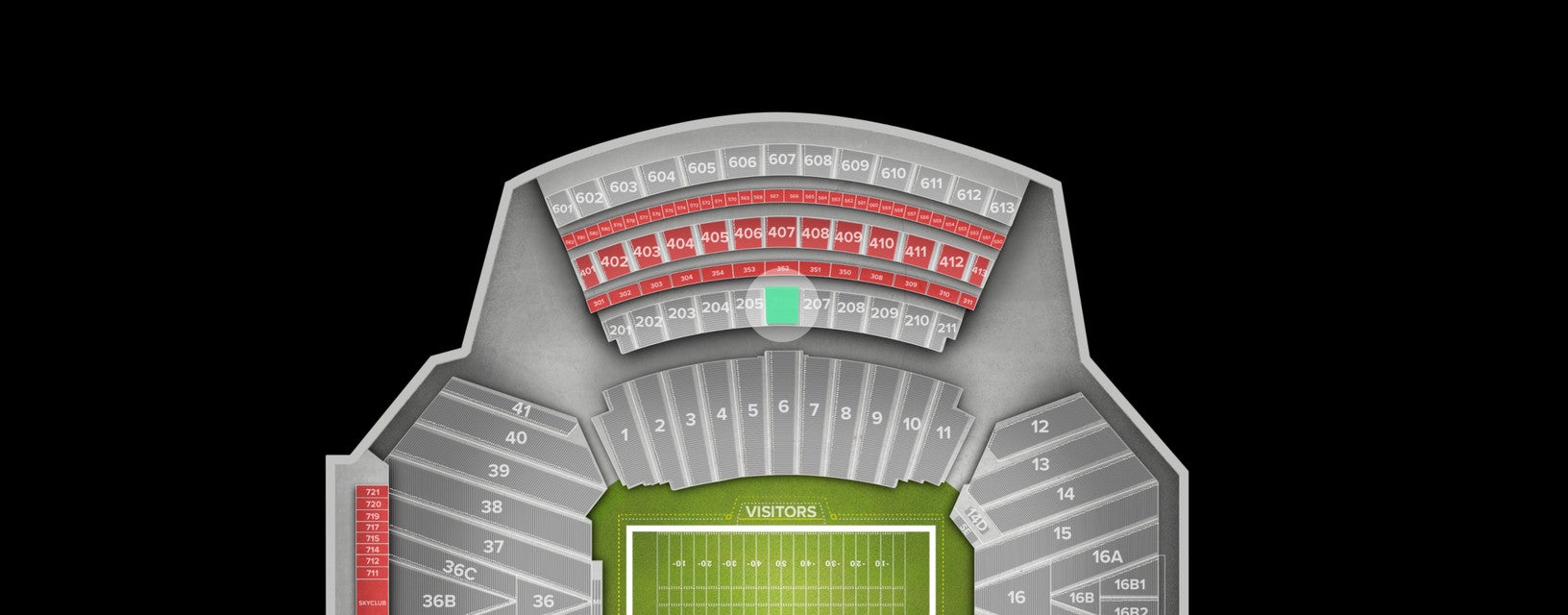 Seat view from Upper Sideline