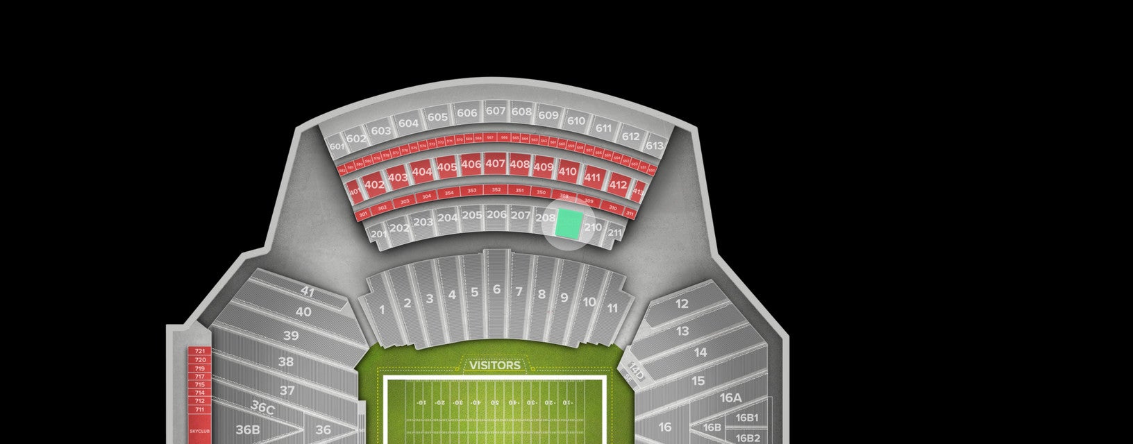 Seat view from Upper Sideline
