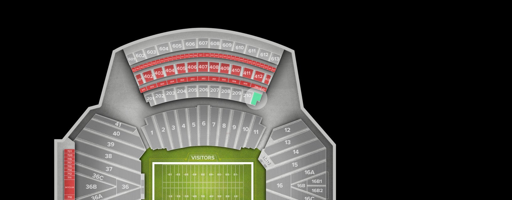 Seat view from Upper Sideline
