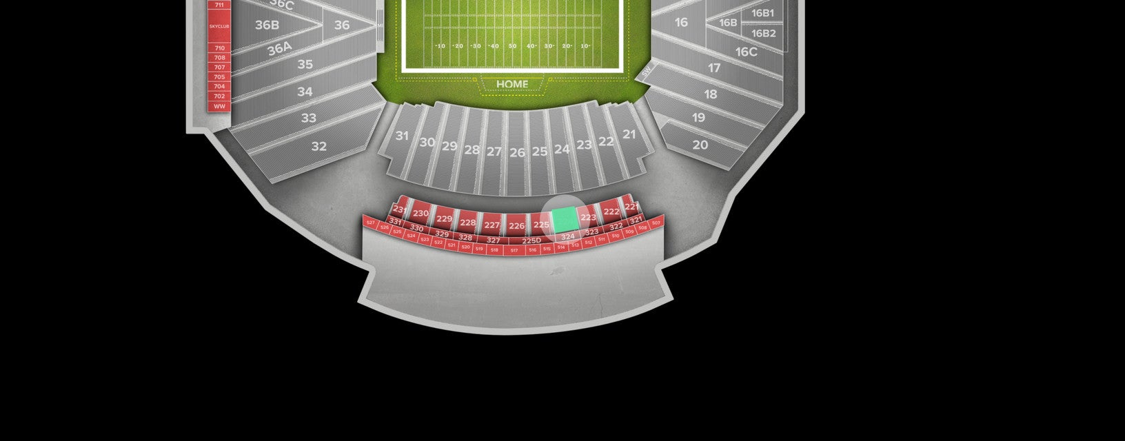 Seat view from Club