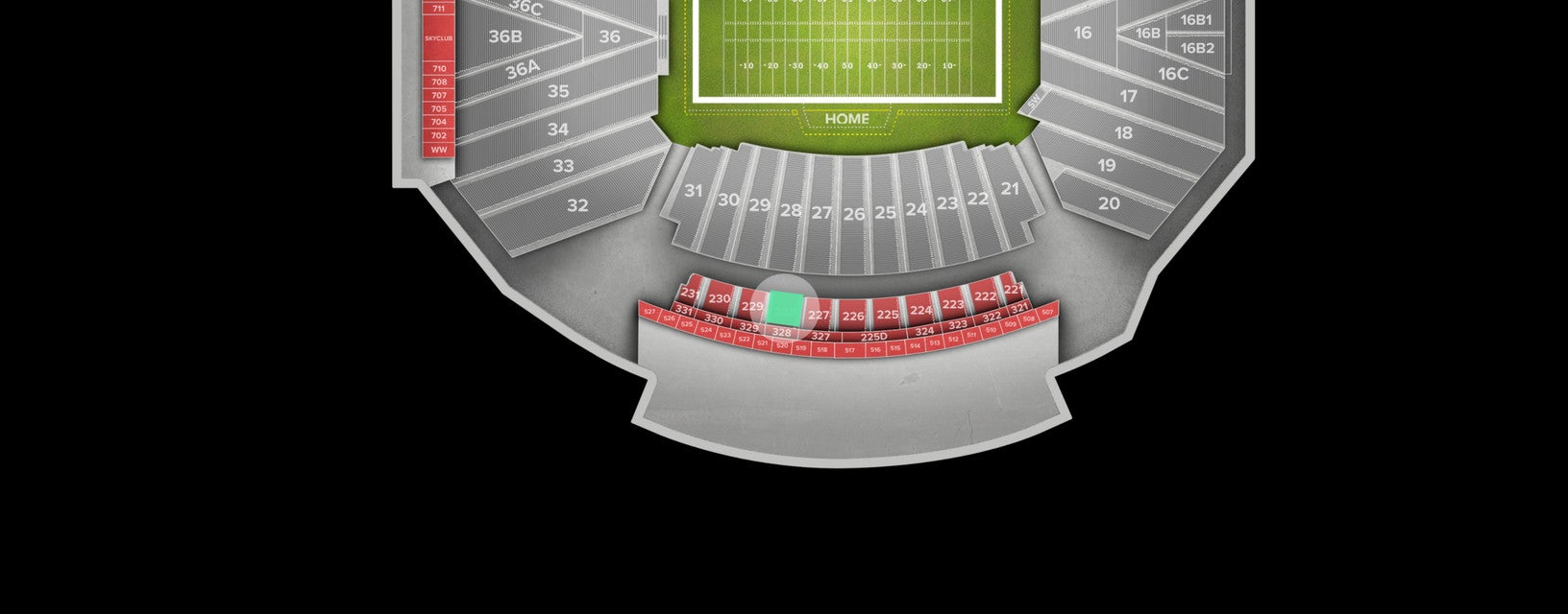 Seat view from Club