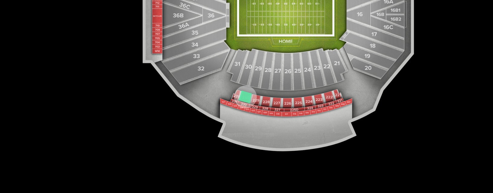 Seat view from Club
