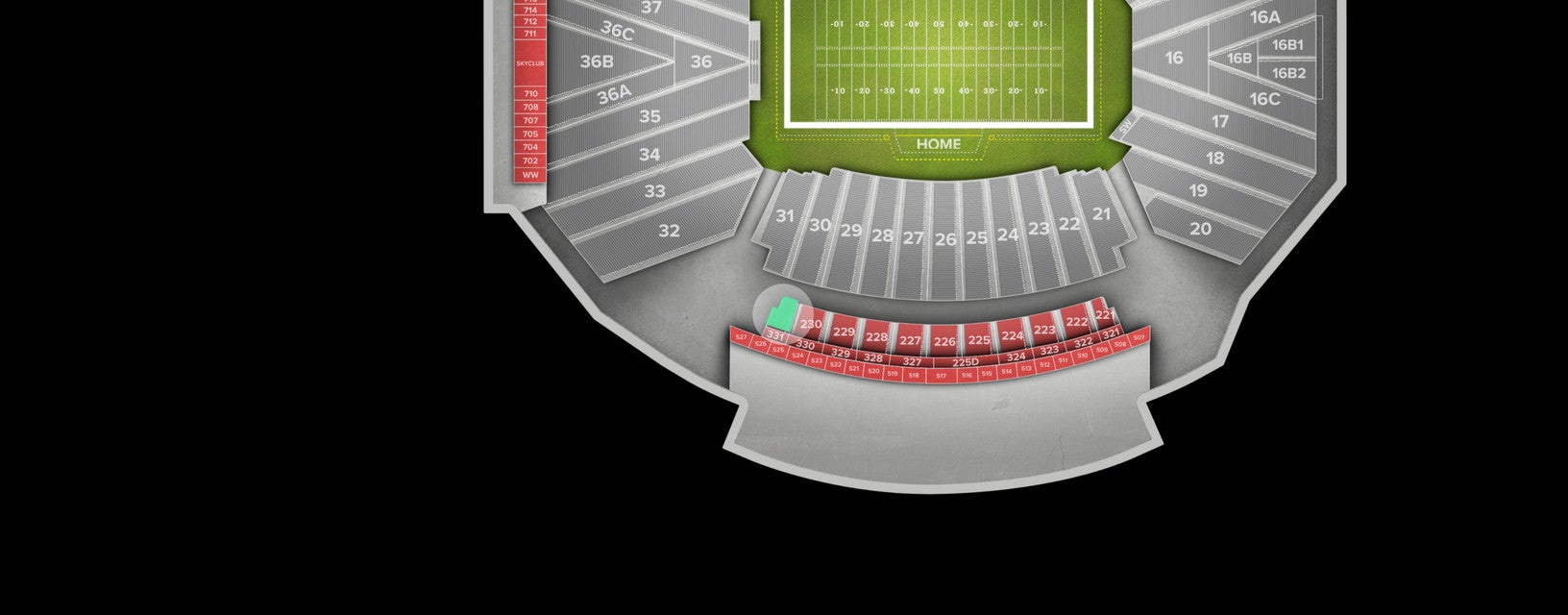 Seat view from Club
