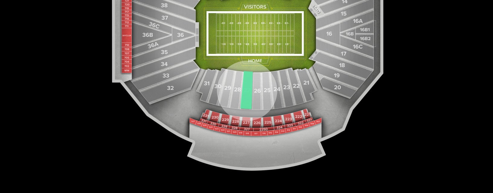 Seat view from Lower Sideline
