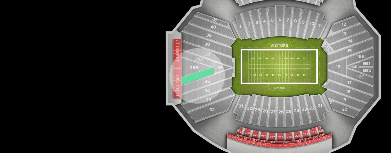 Seat view from End Zone