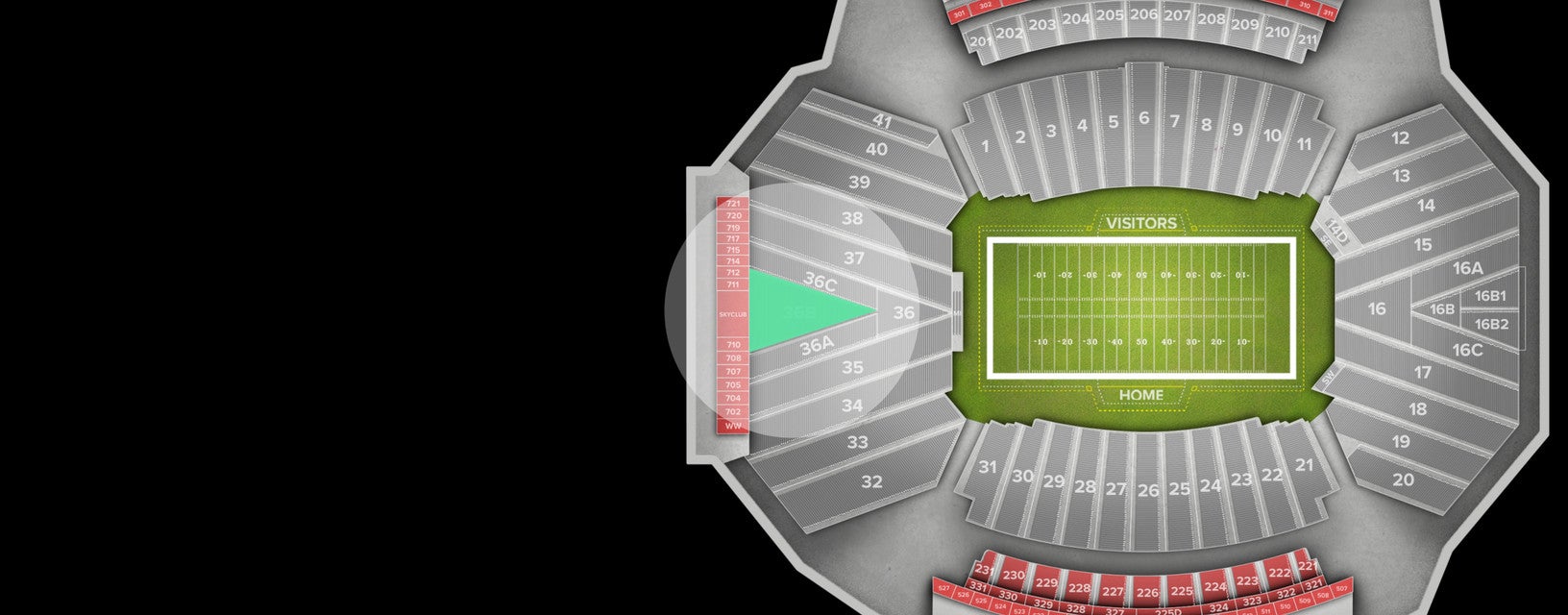 Seat view from End Zone
