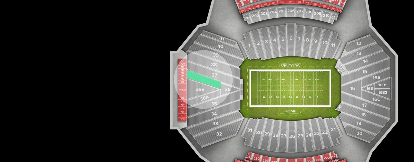 Seat view from End Zone