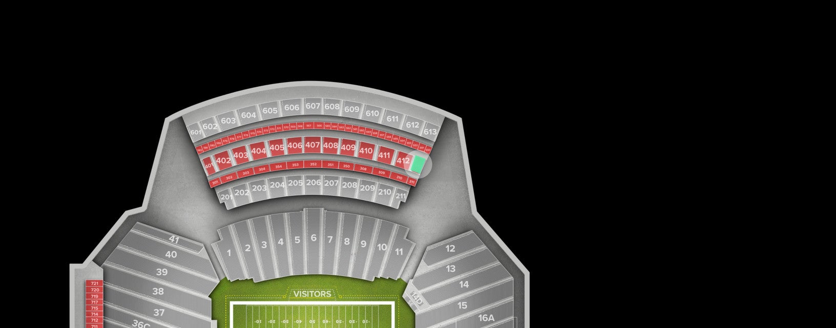 Seat view from Club Level Sideline