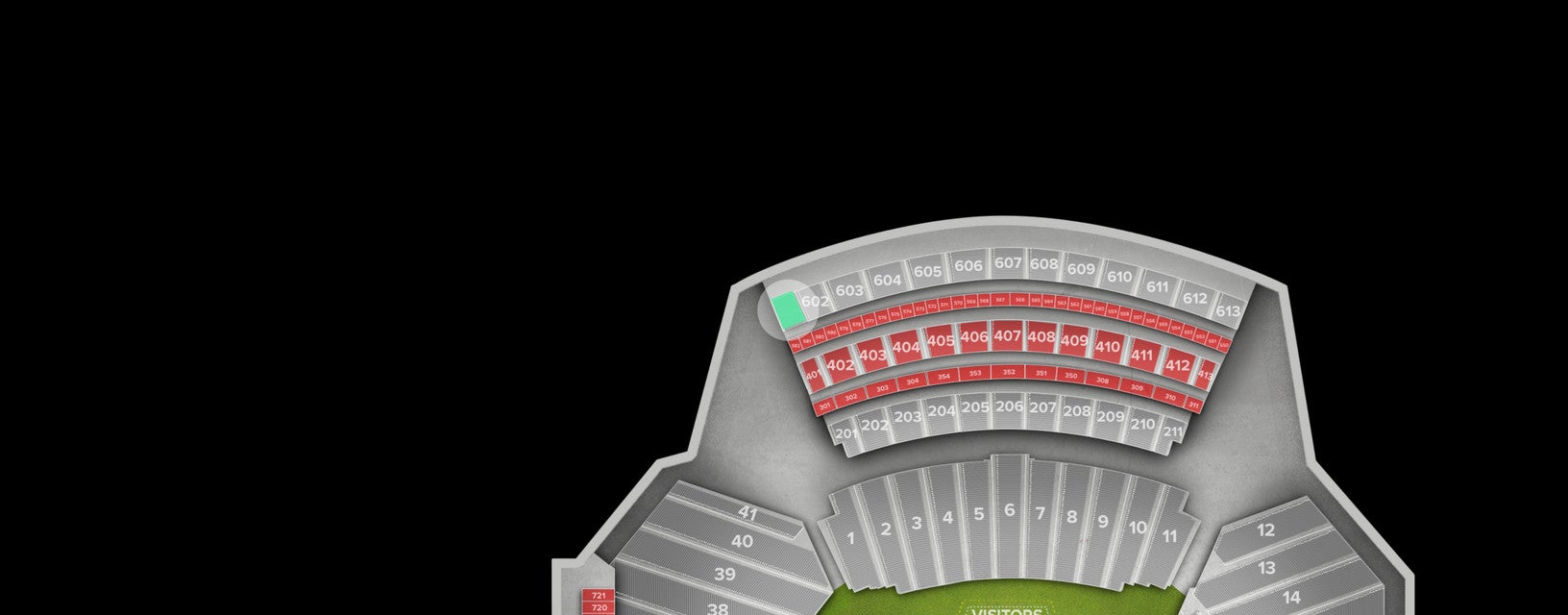 Seat view from Upper Sideline